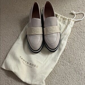 Taryn Rose Cream Flats with Embossed Detail (never worn)